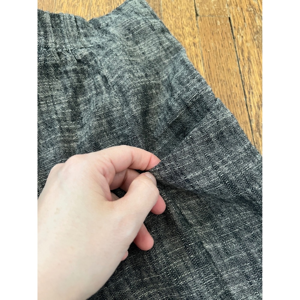 Pull&Bear Grey Black Linen Blend High Waisted Button Front Shorts Size Small - Picture 5 of 5